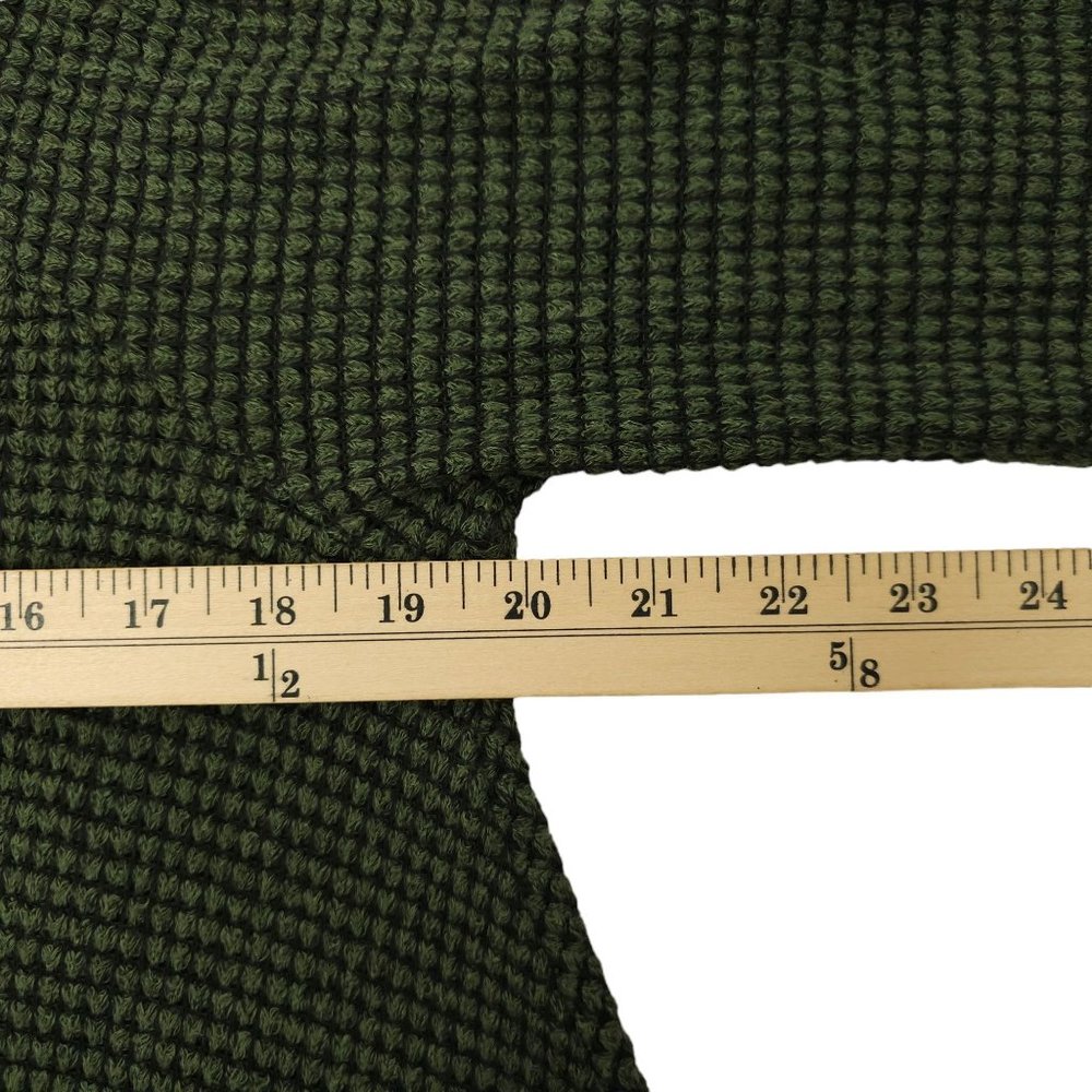 C'isa Hooded Pullover Sweater Womens Size M Green Side Slit Top Long Sleeve - Picture 4 of 15